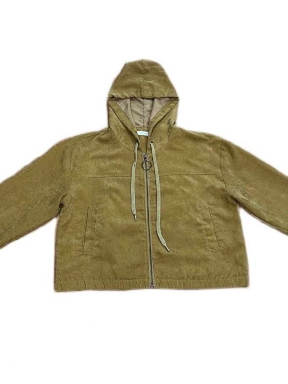 Women Hooded Corduroy Jacket in Mustard Yellow
